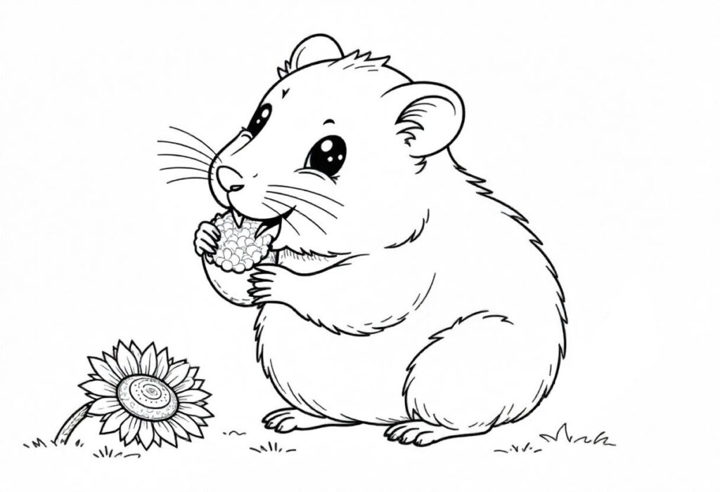 kolorowanka do druku dla dzieci chomik