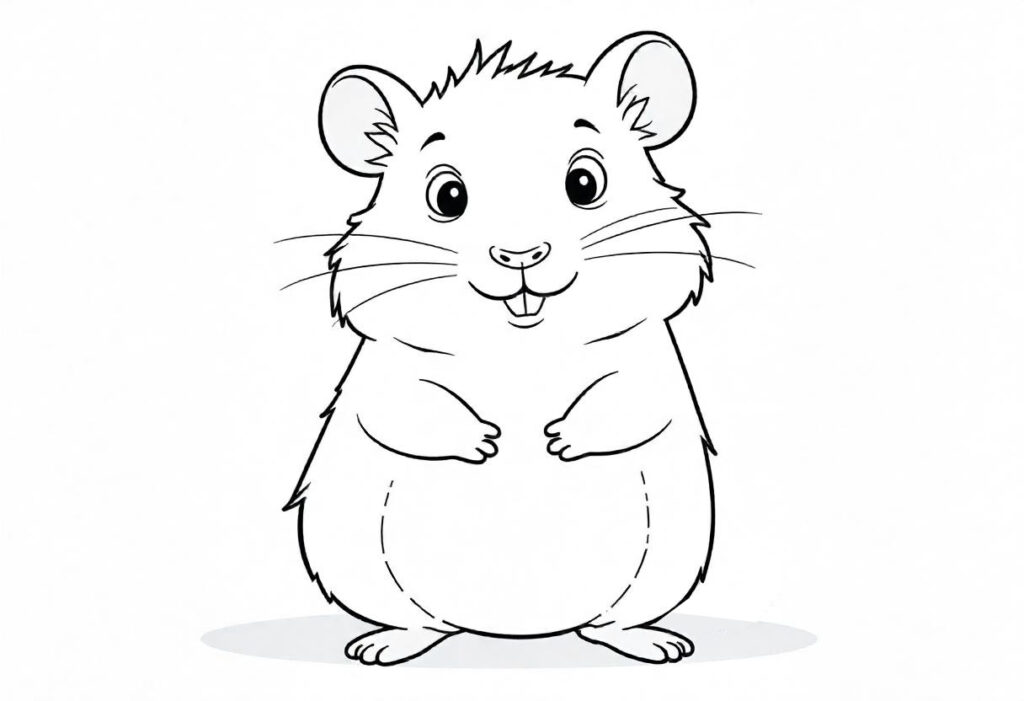 kolorowanka do druku dla dzieci chomik