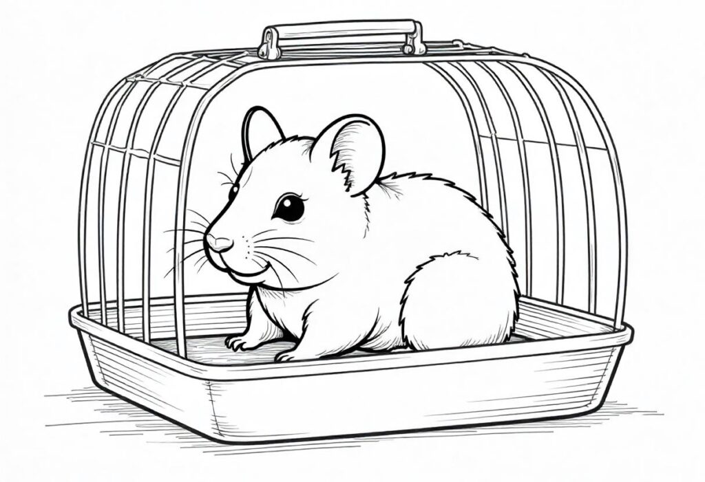 kolorowanka do druku dla dzieci chomik