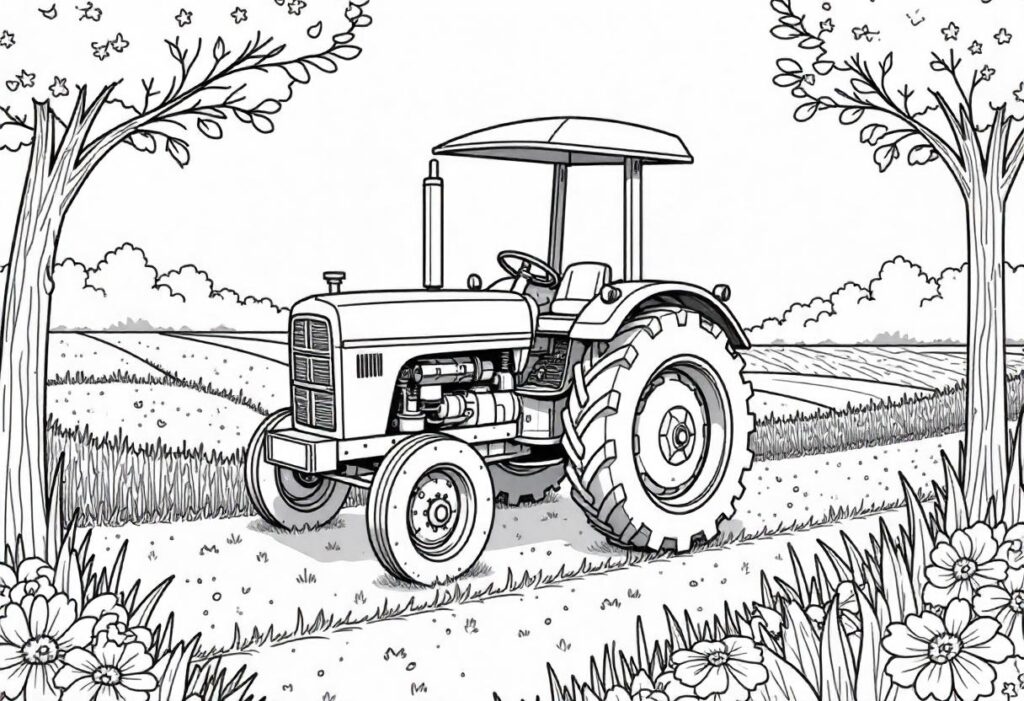 kolorowanki do druku traktor 